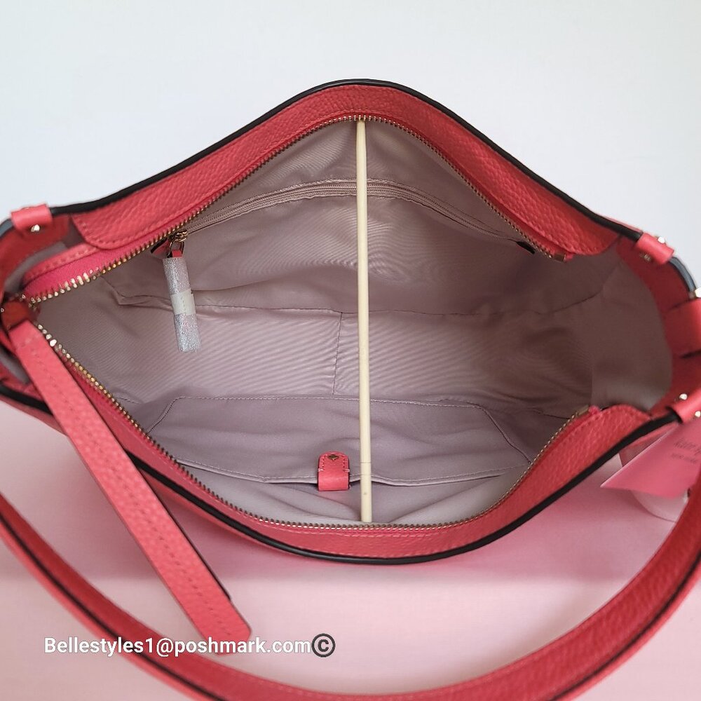 KATE SPADE Roulette Pebbled Leather Large Hobo Bag- Peach Melba color π$178.β - Picture 14 of 16
